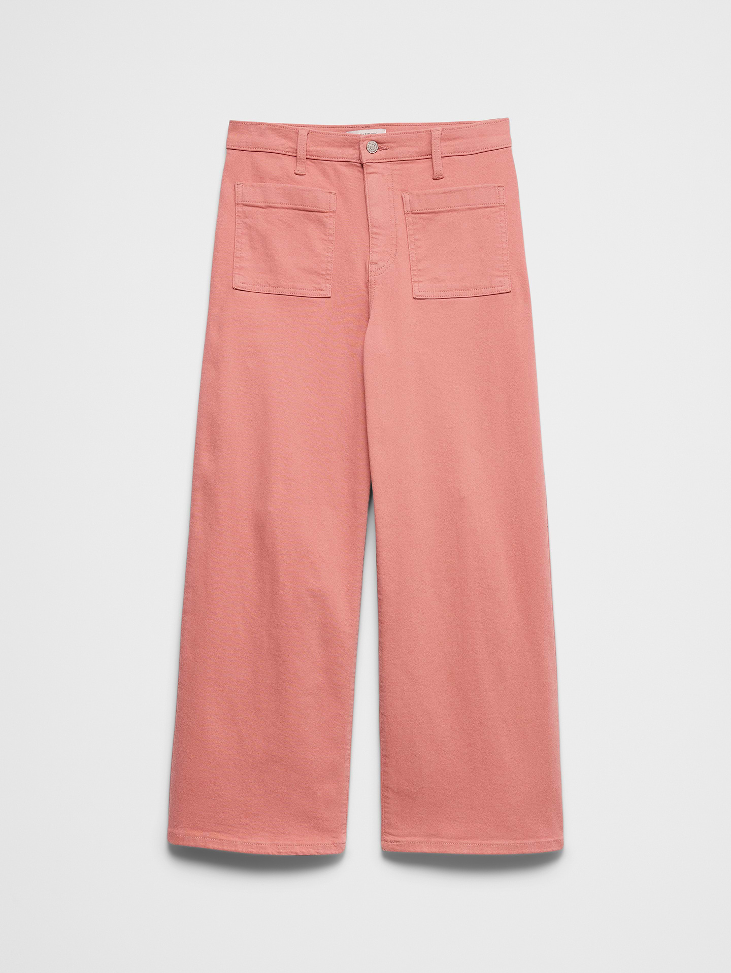 Image number 4 showing, Wide-Leg High-Rise Patch Pocket Cropped Jean