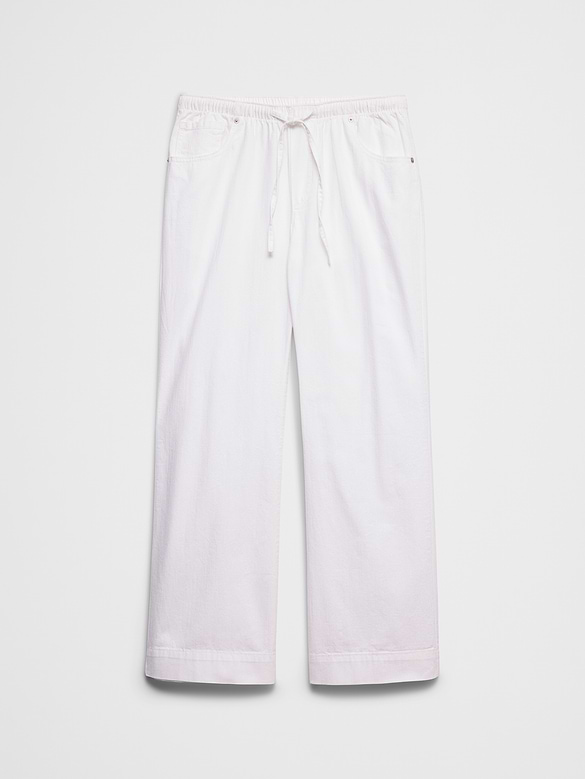 Wide-Leg Mid-Rise Summerweight Pull-On Jean