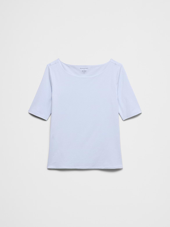 Soft Stretch Elbow-Sleeve Top