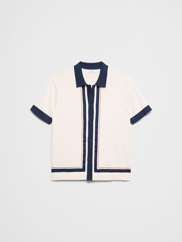 Border Striped Sweater Polo