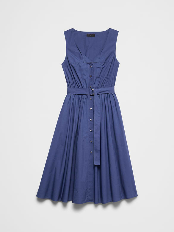Poplin Knee-Length Dress