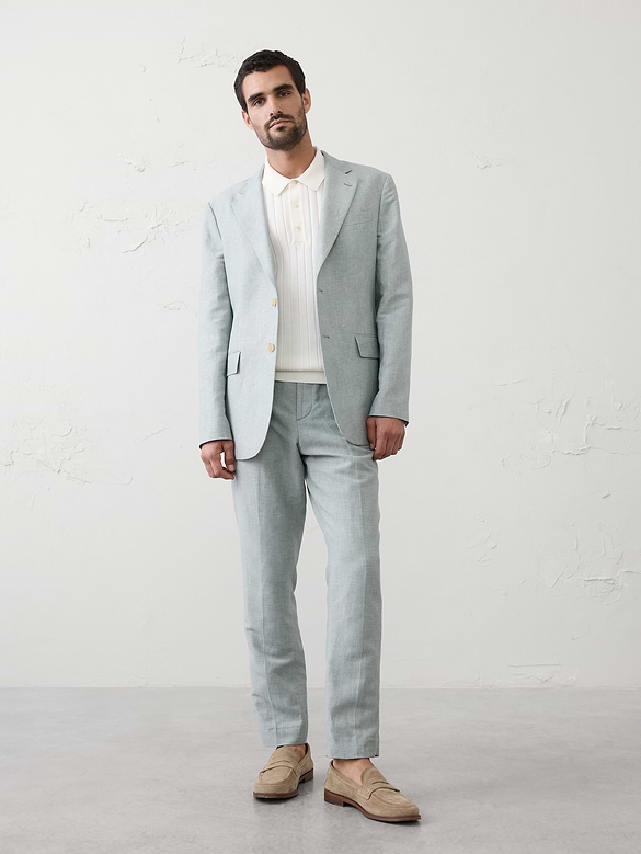 Linen-Blend Suit Jacket