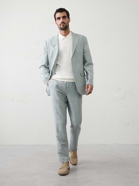 Linen-Blend Suit Trouser