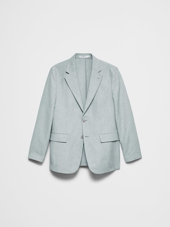 Linen-Blend Suit Jacket