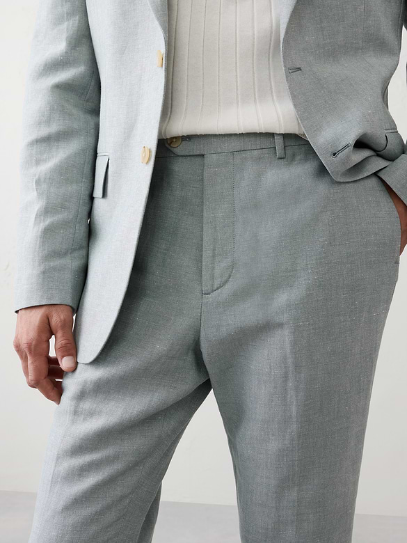 Linen-Blend Suit Trouser