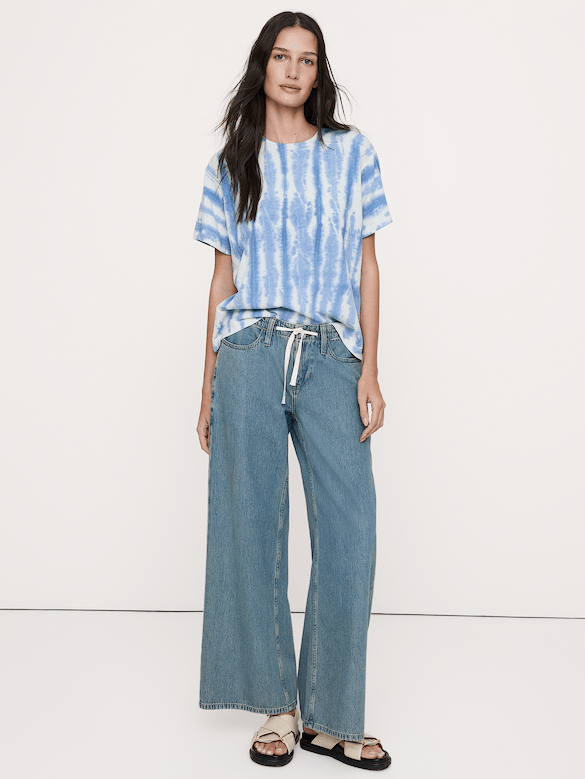 Cotton Slub Boyfriend Crew-Neck T-Shirt