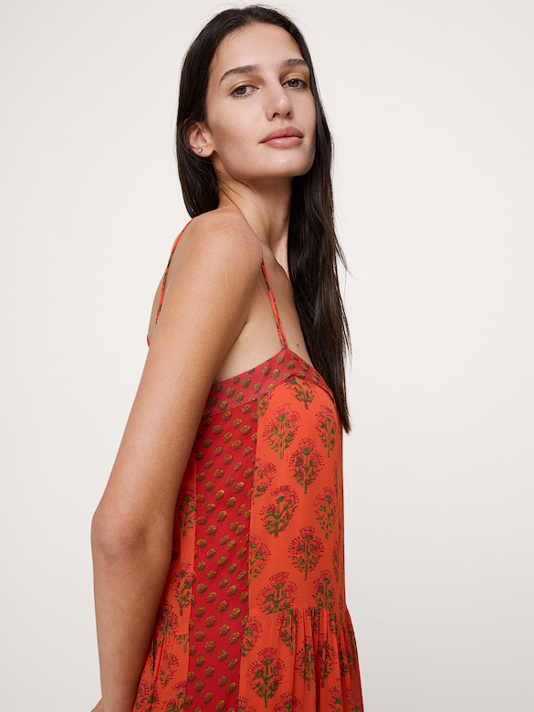 Georgette Strappy Maxi Dress