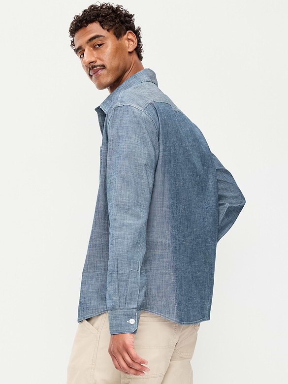 Loose Fit Chambray Workwear Shirt