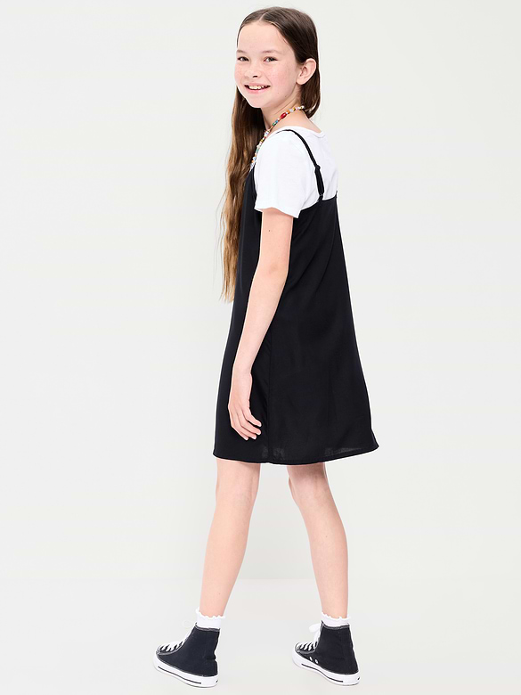 Short-Sleeve Graphic T-Shirt and Dress Set for Girls