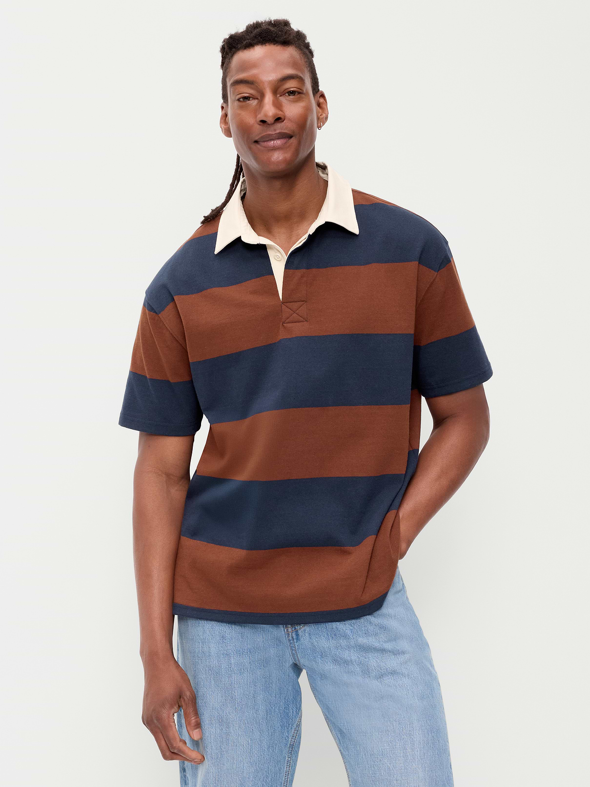 Image number 1 showing, Striped Rugby Polo