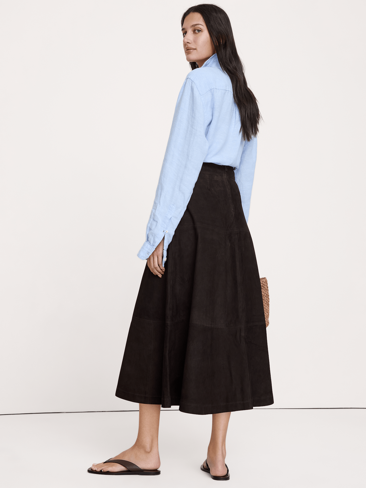 Image number 3 showing, Suede Midi Skirt