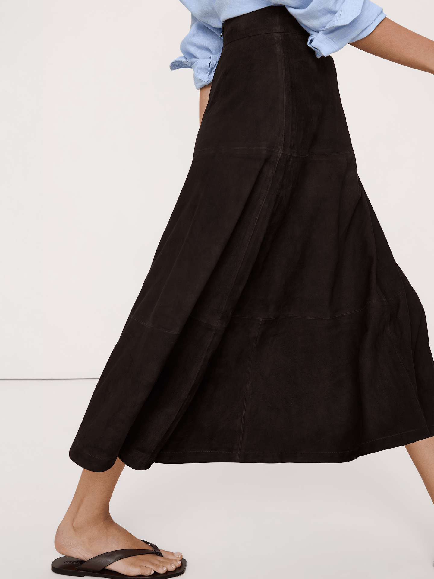 Image number 4 showing, Suede Midi Skirt