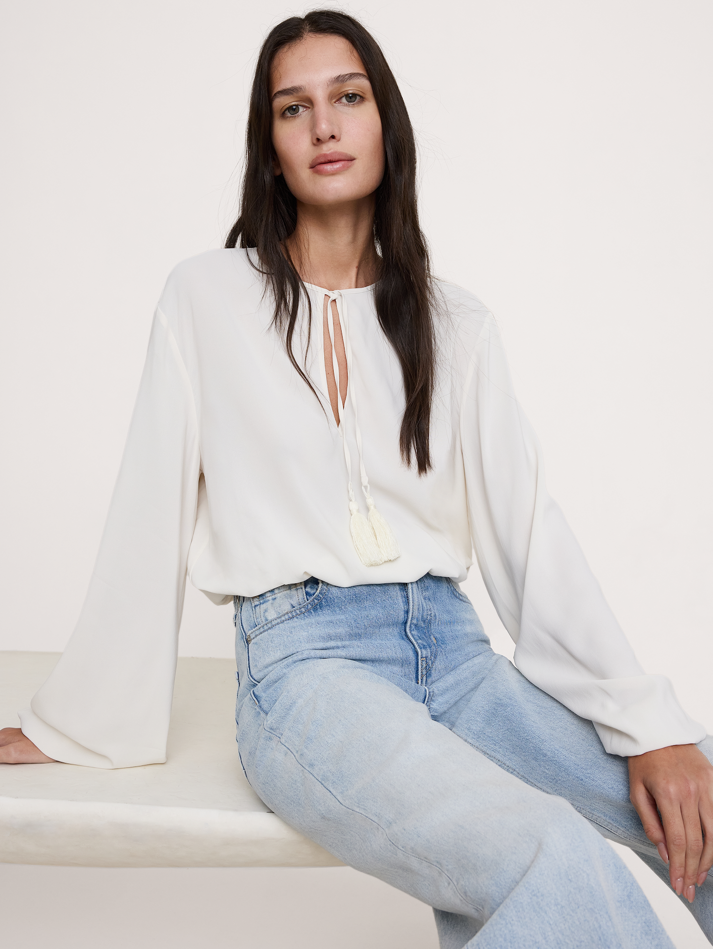 Image number 7 showing, Georgette Tie-Neck Blouse