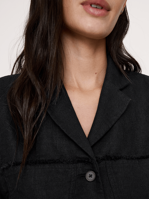 Fringe Linen Blazer