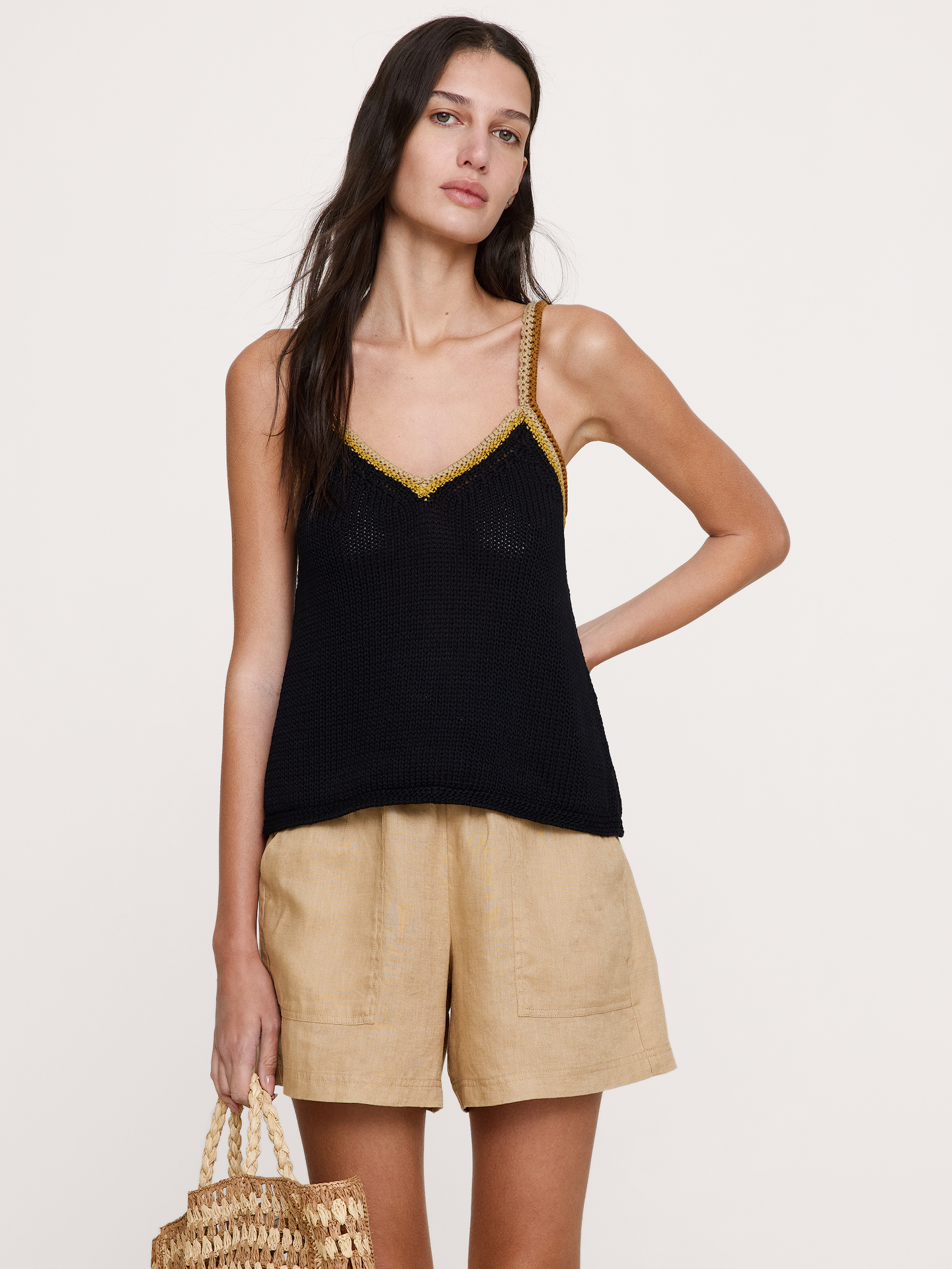 Image number 1 showing, Coastal Cotton V-Neck Sweater Tank