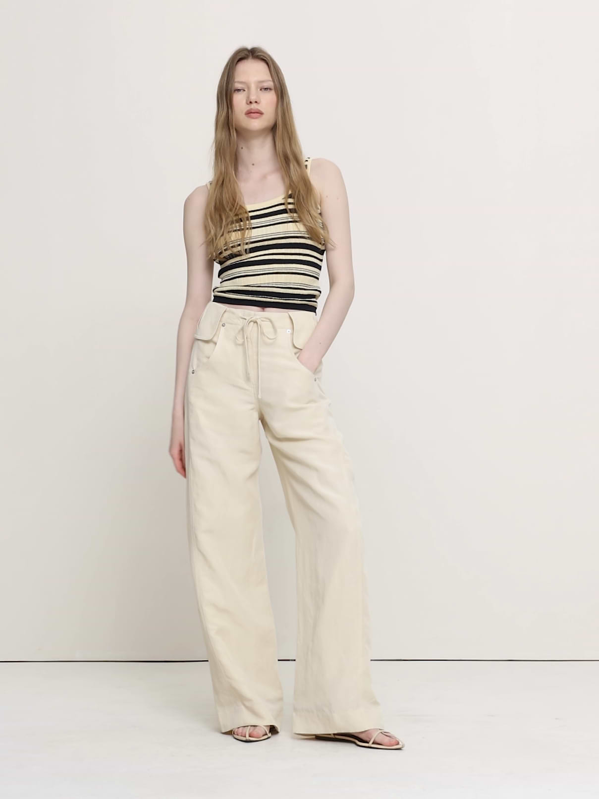 Wide-Leg TENCEL™-Linen Pant with Foldover Waistband | Banana Republic