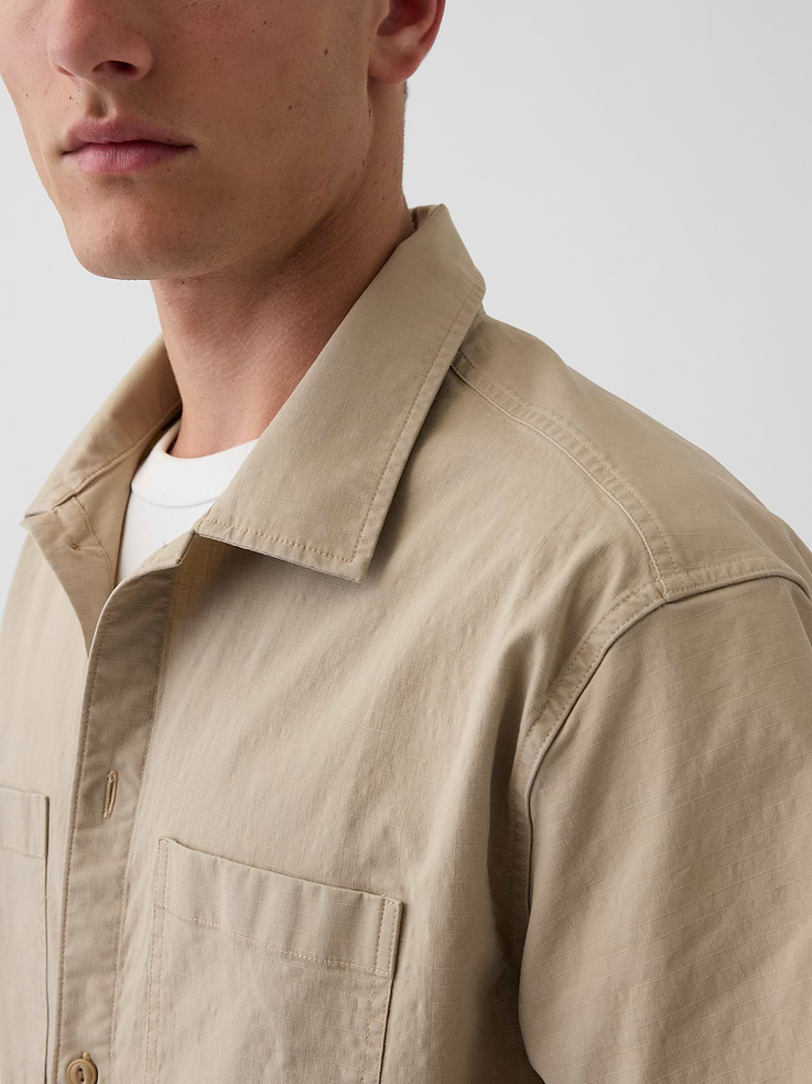 Image number 4 showing, Relaxed Straight-Hem Utility Shirt