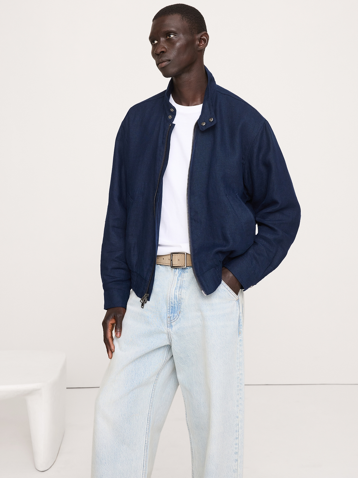 Linen Harrington Jacket | Banana Republic