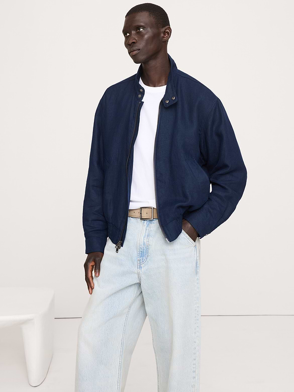 Linen Harrington Jacket