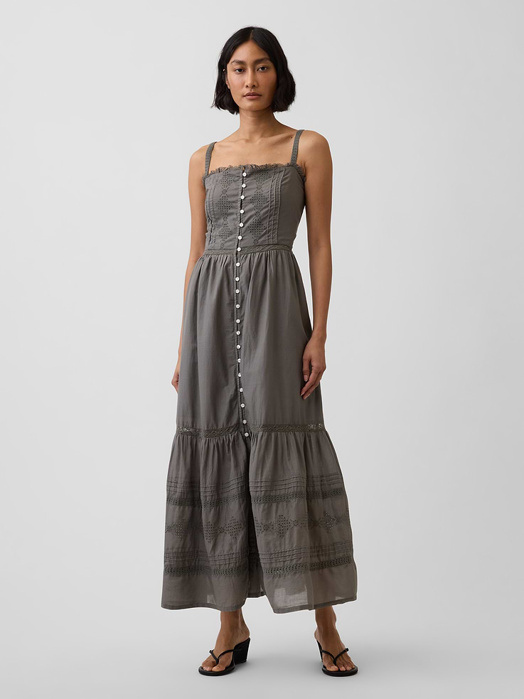 Image number 1 showing, Eyelet Tiered Maxi Dress