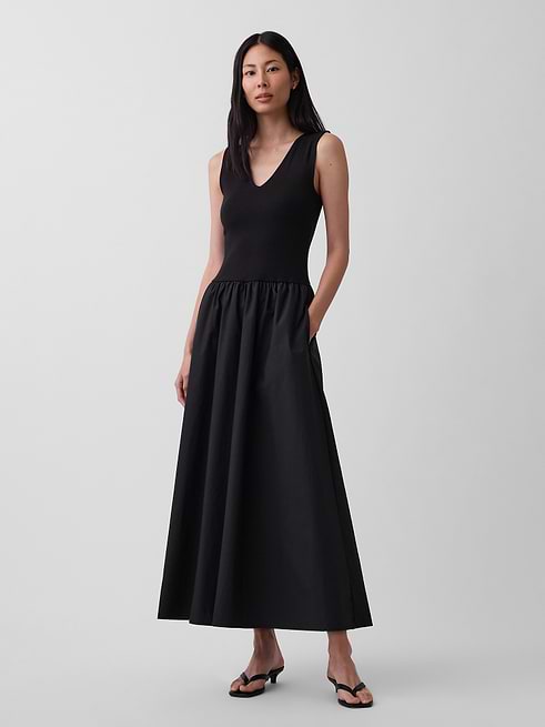 gap black dress Women's Mixed Media Drop-Waist Maxi by True Petite Size XS Learn more at gapinc