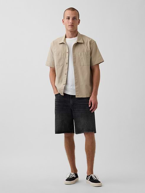Relaxed Straight-Hem Utility Shirt | Gap