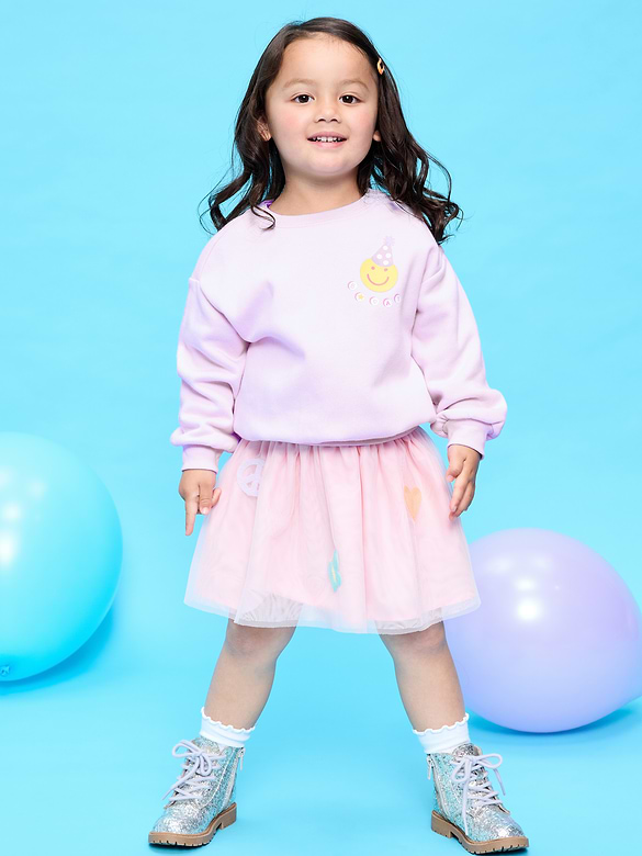 Embroidered Sweatshirt & Tutu Skirt Set for Toddler Girls