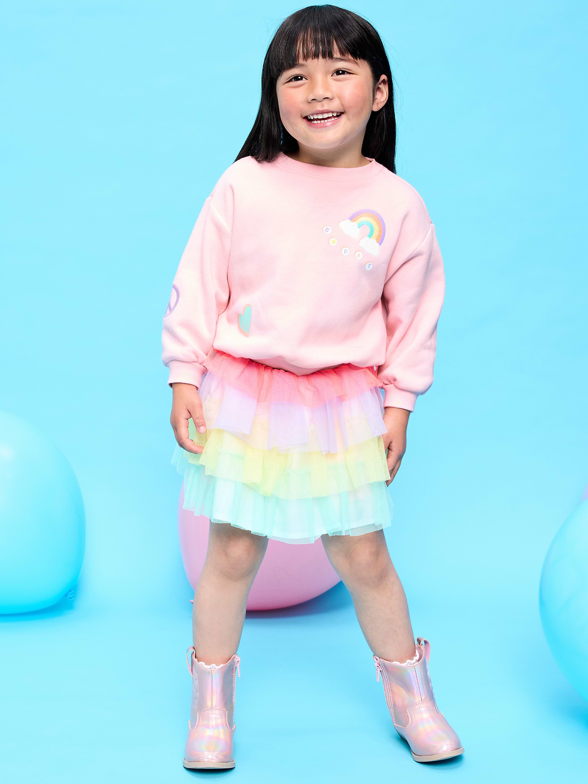 Image number 1 showing, Embroidered Graphic Sweatshirt and Tutu Skirt Set for Toddler Girls
