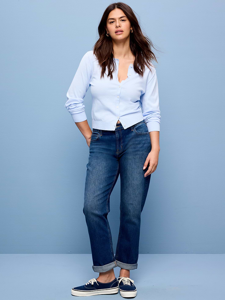L'image numéro 6 présente Jean Wow Boyfriend droit à taille mi-basse