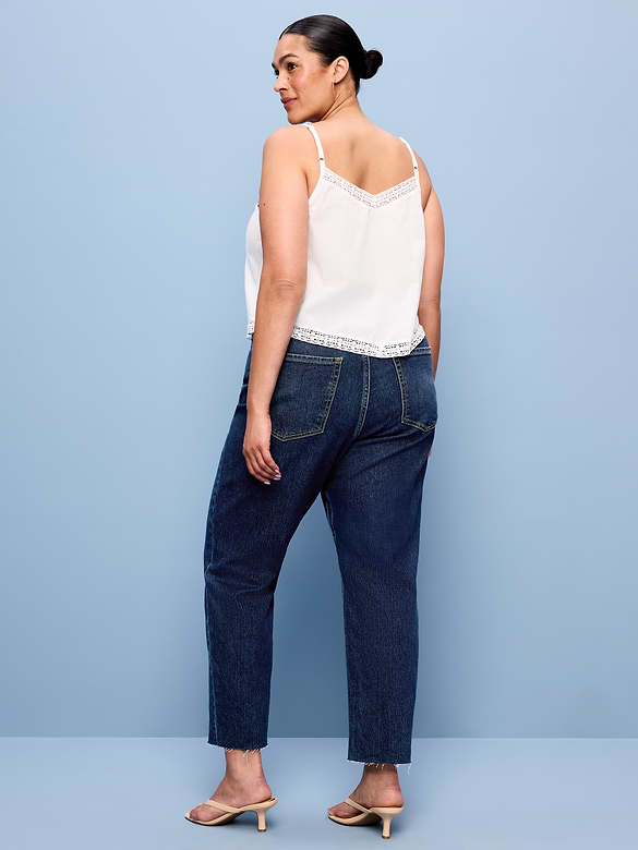 High-Waisted Button-Fly OG Straight Ankle Jeans