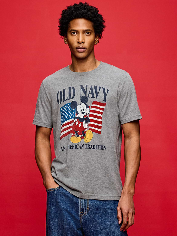 Old Navy x Disney Mickey Mouse Logo-Graphic T-Shirt for Adults