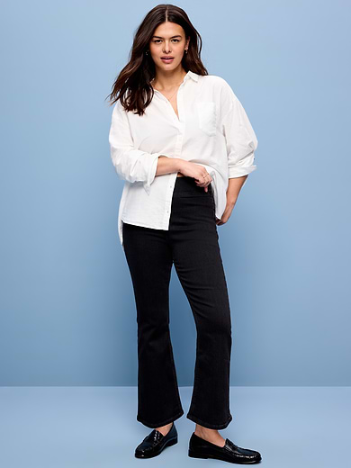 Image number 5 showing, High-Waisted Weekender Pull-On Crop Flare Jeans