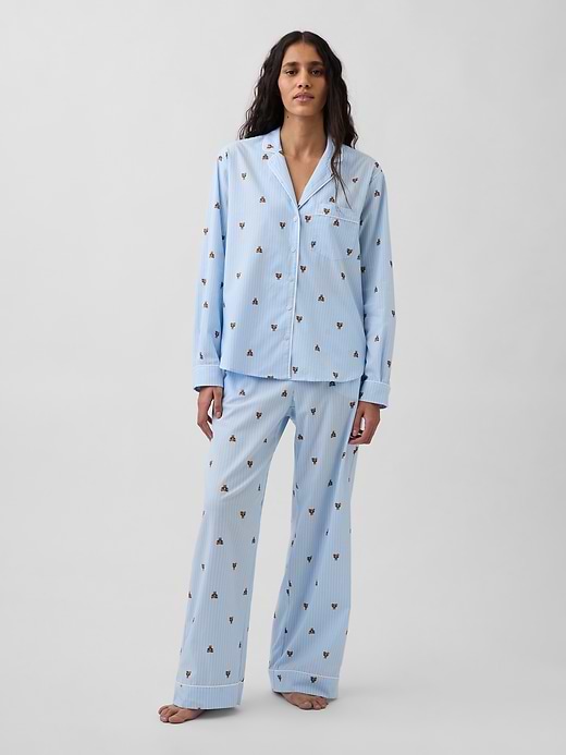 Poplin PJ Set - Brannan bear blue by Gap