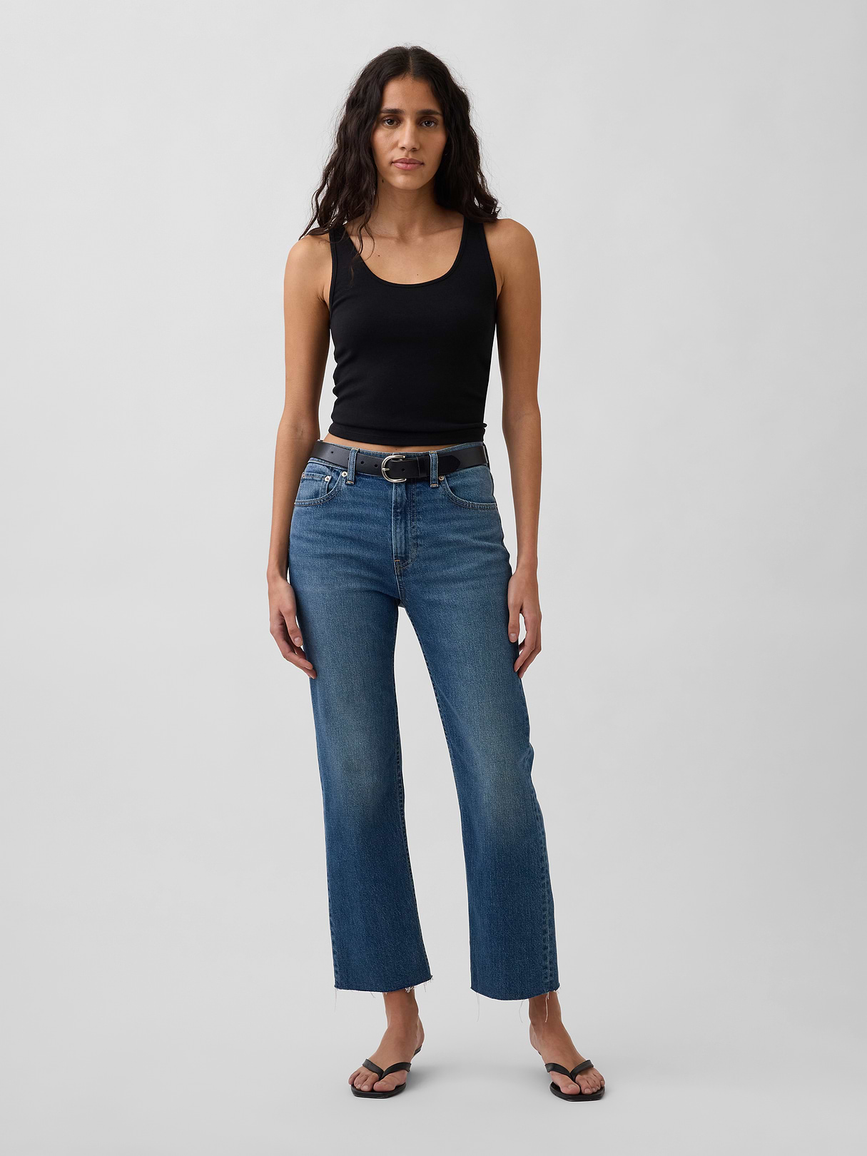 High Rise ’90s Slim Straight Crop Jeans - Tinted medium by Gap