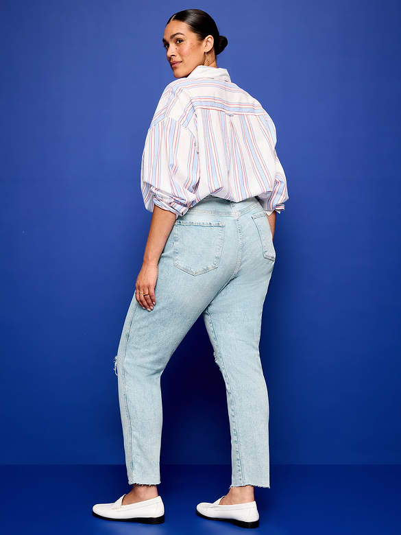 High-Waisted Vintage Slim Jeans