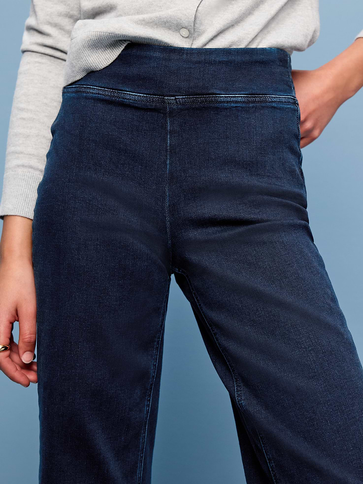 Image number 5 showing, High-Waisted Weekender Pull-On Crop Wide-Leg Jeans