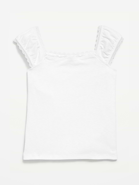 Short-Sleeve Ribbed Top for Girls