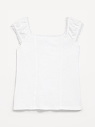 Image number 1 showing, Short-Sleeve Ribbed Top for Girls