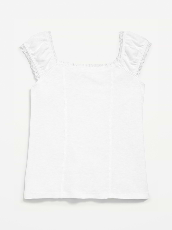 Short-Sleeve Ribbed Top for Girls