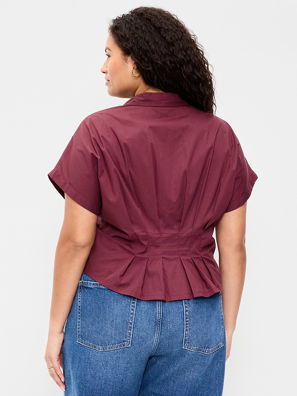 Slim-Waisted Button-Down Shirt