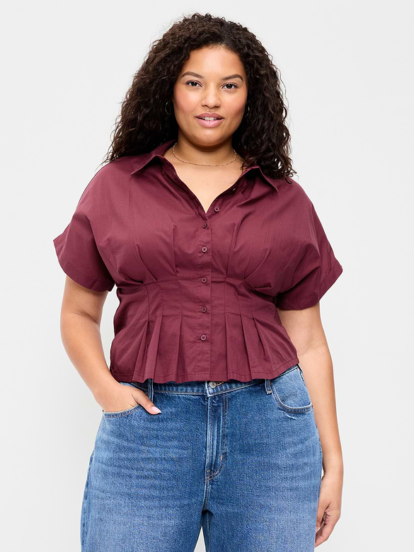 Slim-Waisted Button-Down Shirt