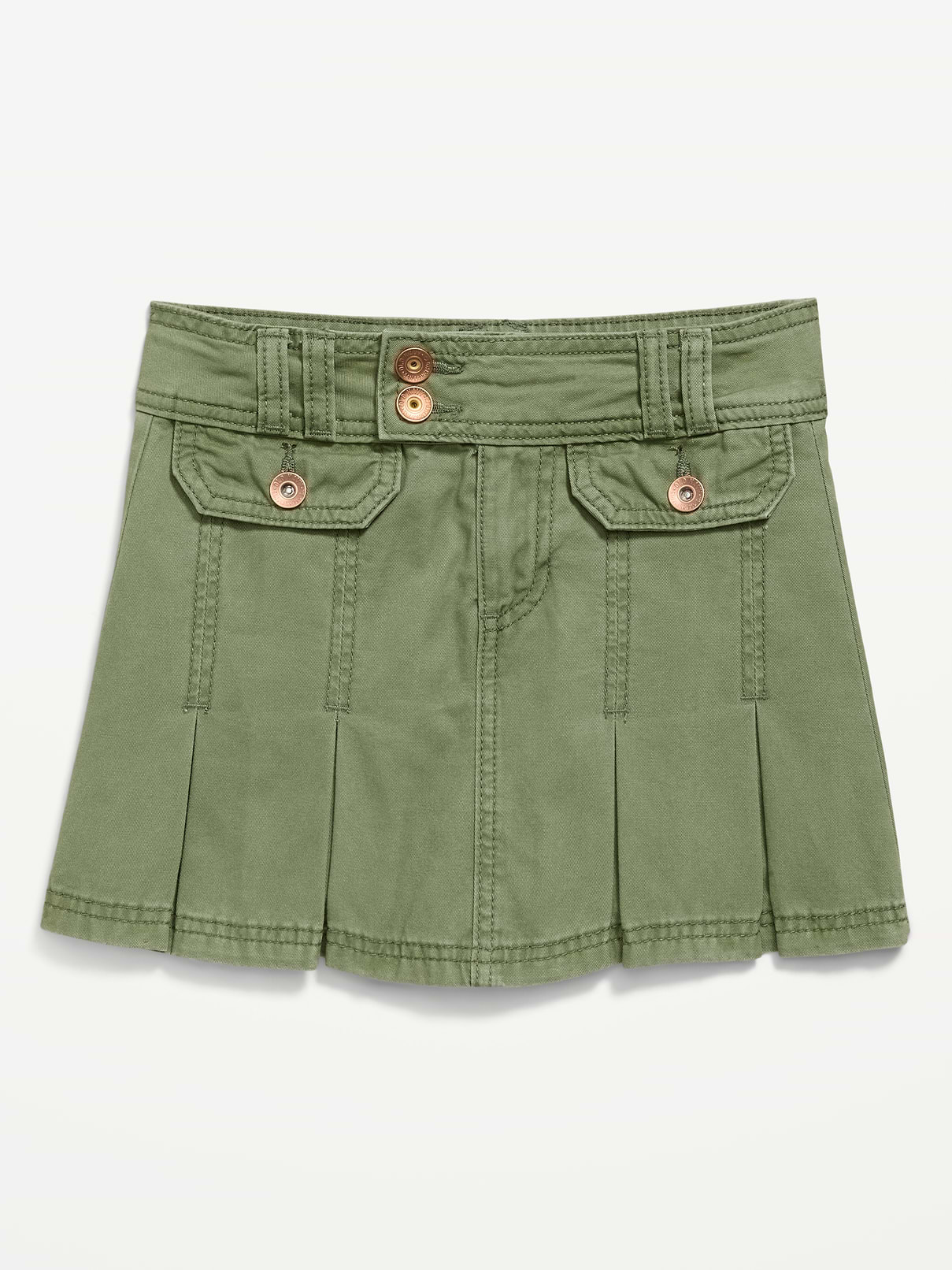 Image number 4 showing, Pleated Utility Twill Skirt for Girls