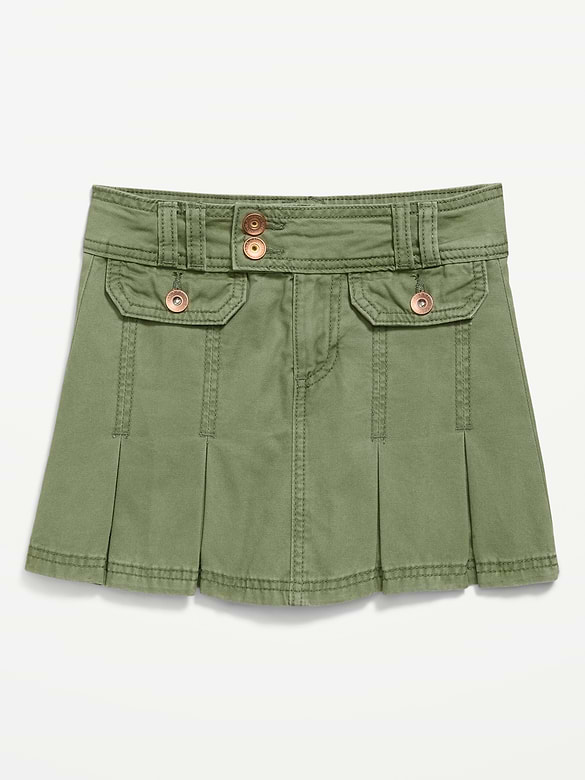 Pleated Utility Twill Skirt for Girls
