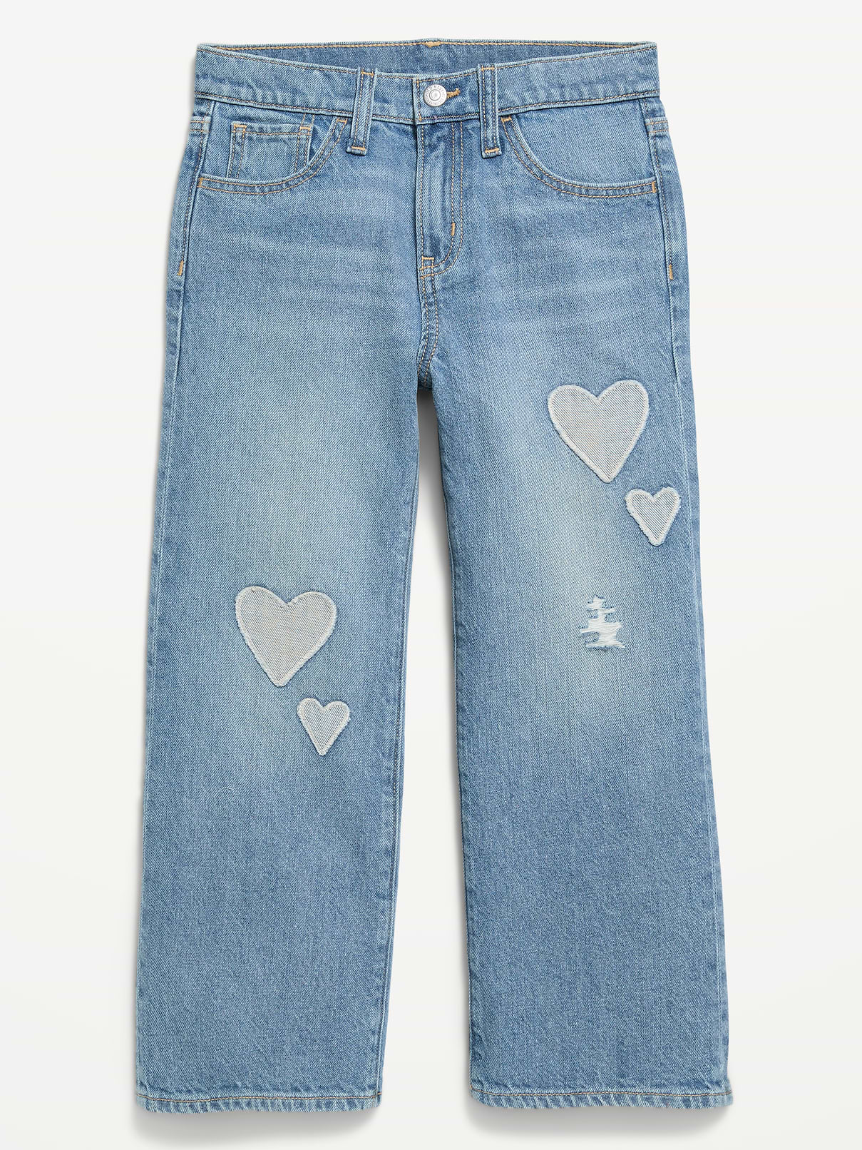 L'image numéro 4 présente Jean coupe généreuse jambe large à taille haute pour fille