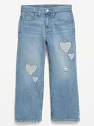L'image numéro 4 présente Jean coupe généreuse jambe large à taille haute pour fille