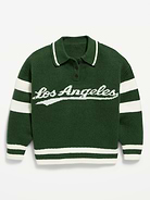 Image number 1 showing, Oversized Long-Sleeve Rugby Polo Sweater for Girls