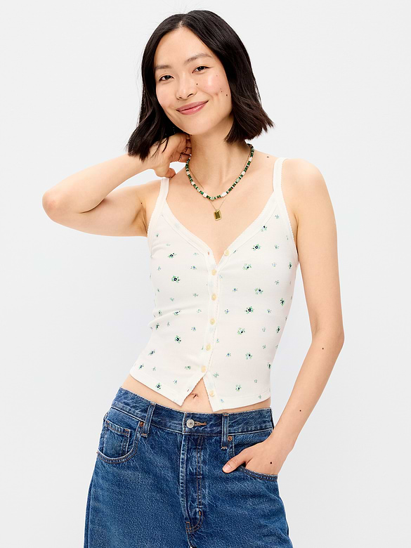 Button-Down Cami Tank Top
