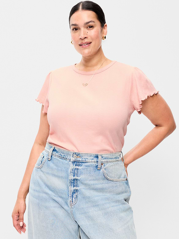 Lettuce-Edge Pointelle Top