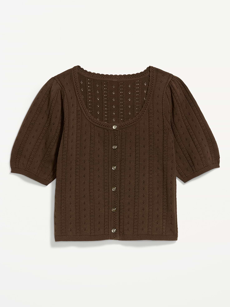 Image number 4 showing, Seaside Cotton Short-Sleeve Button-Down Sweater