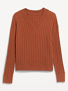Image 4 of 6, SoSoft Ribbed V-Neck Sweater